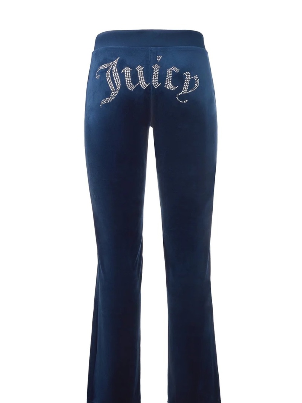 Juicy Couture Navy Velour Rhinestone Logo Flare Pants